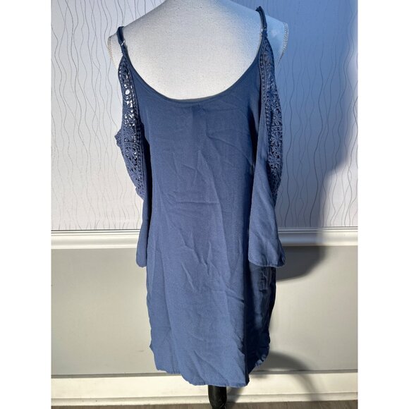 2/$30 Xhilaration Blouse‎ Cold Shoulder top crochet lace Peasant Boho size M - Picture 3 of 9